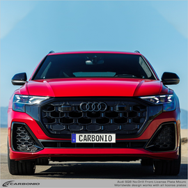 Carbonio No-Drill Front License Plate Mount - Audi Q8 / SQ8 / RS Q8 2024-2026