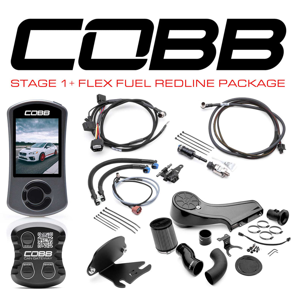 Cobb Stage 1+ CAN Flex Fuel Redline Carbon Fiber Power Package - Subaru WRX 2015-2017