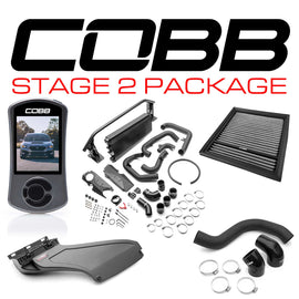 Cobb Stage 2 Power Package w/Black FMIC & Matte CF Scoop - Subaru WRX 2022-2025