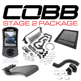 Cobb Stage 2 Power Package w/Silver FMIC & Matte CF Scoop - Subaru WRX 2022-2025