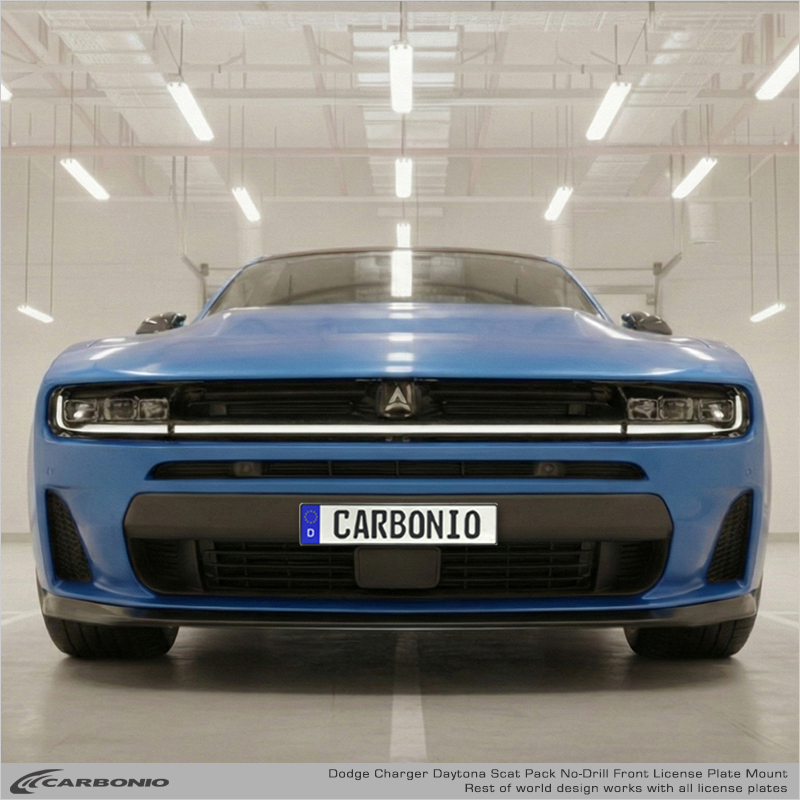 Carbonio No-Drill Front License Plate Mount - Dodge Charger Scat Pack 2026+