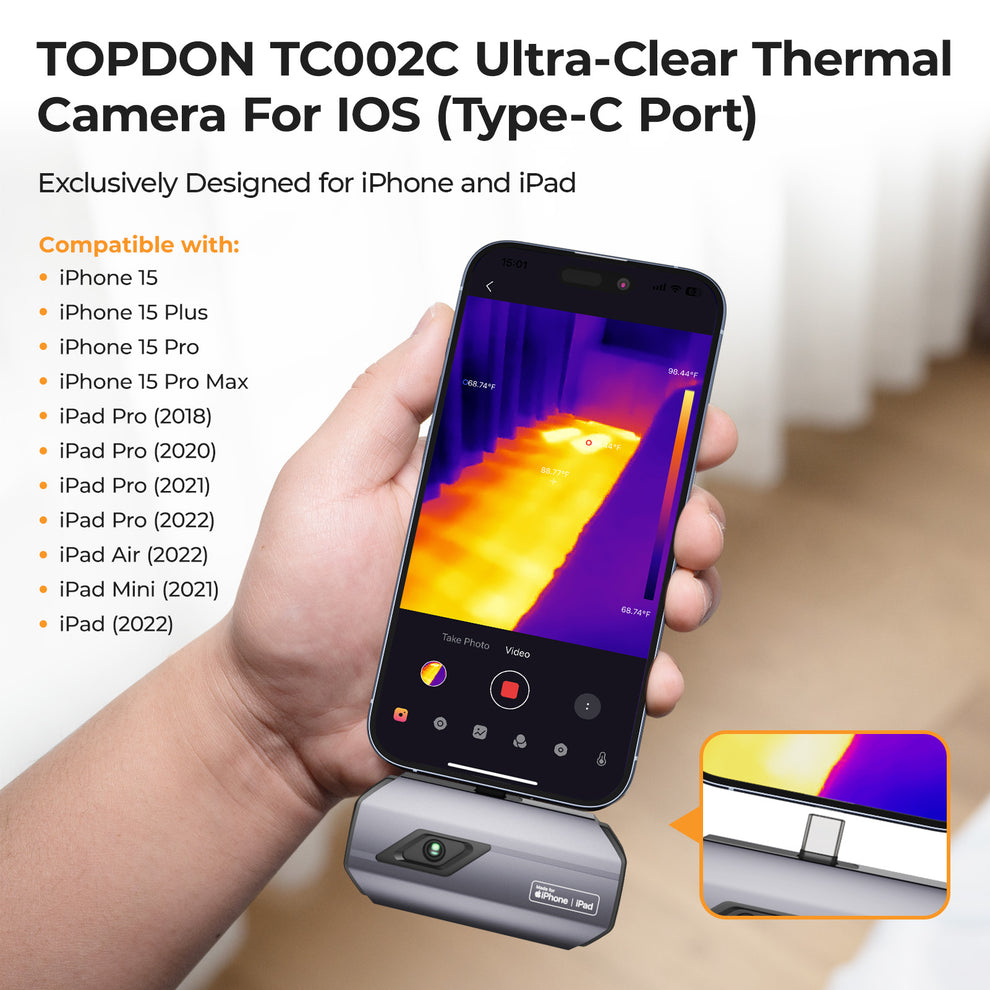 TOPDON TC002C Thermal Imaging Camera Designed for iOS Type-C Devices