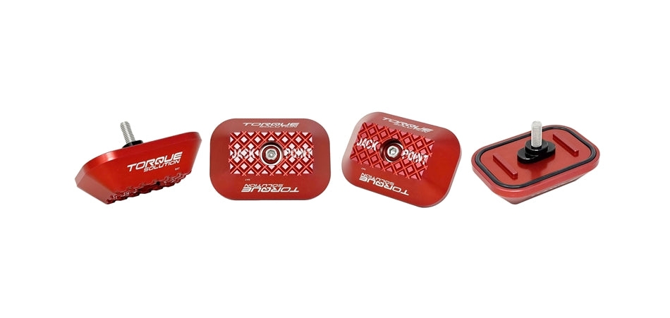 Torque Solution Red Billet Jack Pad - Toyota GR Supra / BMW / Mini Cooper Models