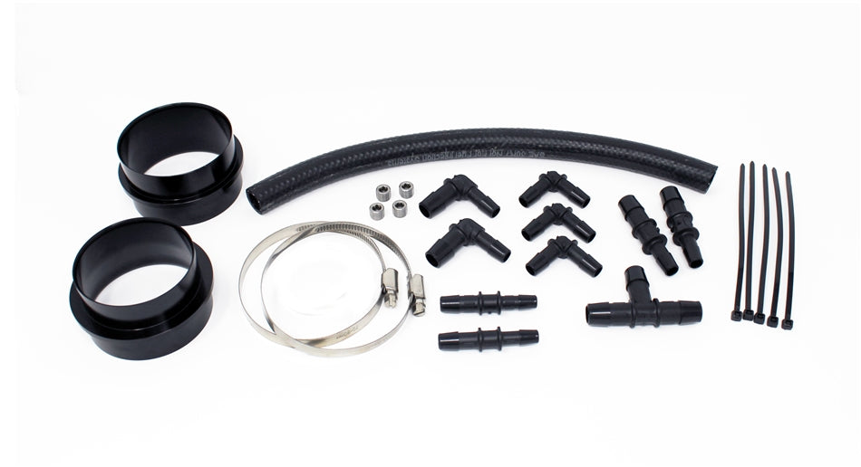 Torque Solution Black 3" Turbo Inlet Hose (Recirc) - Subaru WRX 2002-2007 / STi 2004-2021 (+Subaru Fitments)