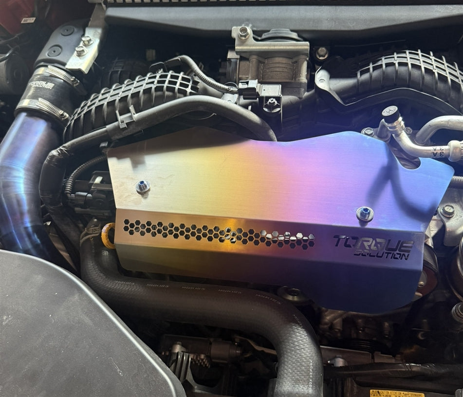 Torque Solution Engine Pulley Cover [Titanium Burnt Purple/Blue] - Subaru WRX 2022-2025