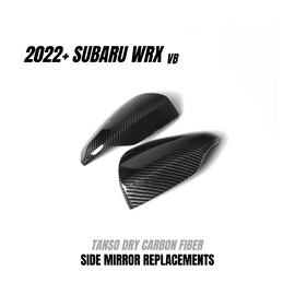 JDMuscle Tanso Dry Carbon Fiber Side Mirror Replacements w/ Gloss Finish - Subaru WRX 2022-2025