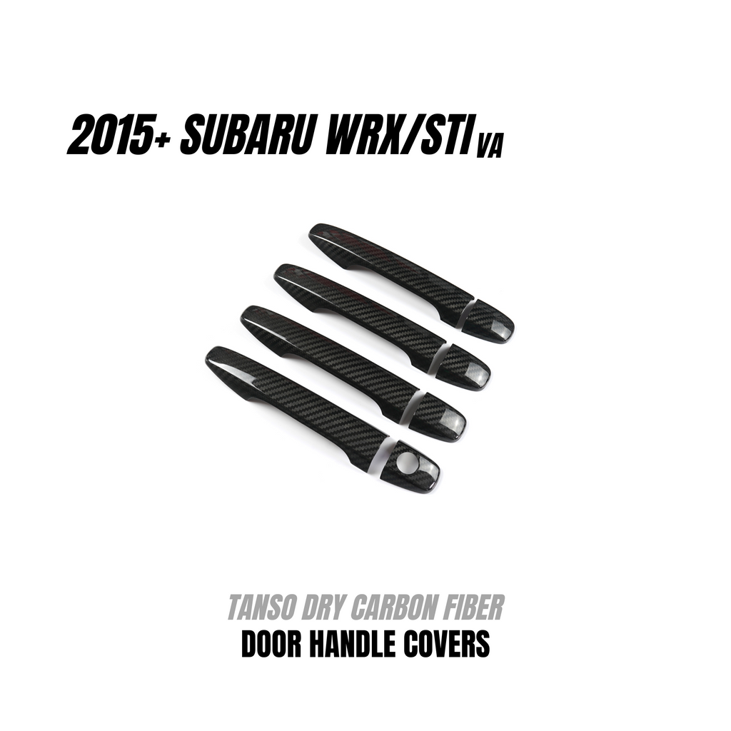 JDMuscle Dry Carbon Fiber Door Handle Covers w/ Gloss Finish - Subaru WRX / STi 2015-2021