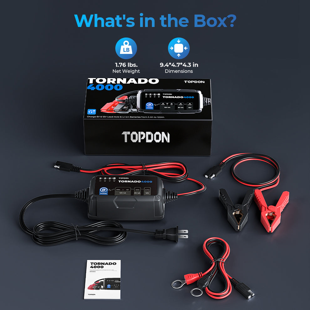 TOPDON T4000C 4A Smart Battery Charger