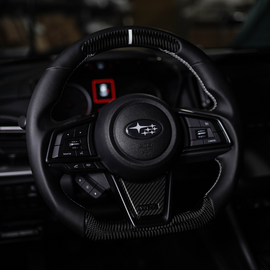 JDMuscle Tanso Carbon Fiber Steering Wheel Lower Trim Cover - Subaru WRX 2022-2025