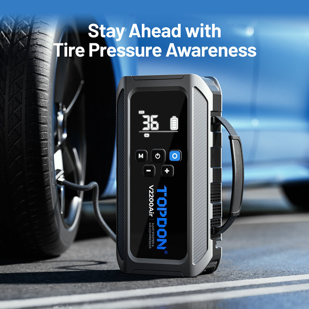 TOPDON V2200AIR 2-in-1 2200 Peak Amp Jump Starter & Tire Inflator