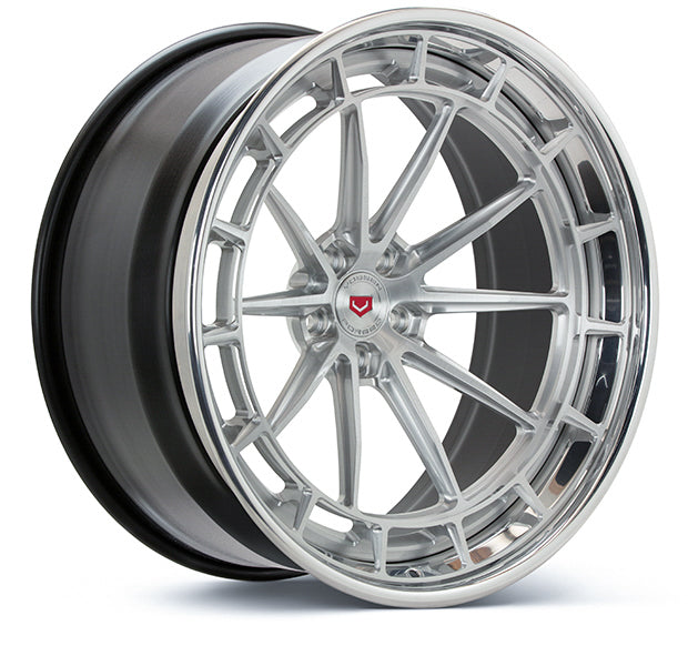 Vossen LC3-04 (3-piece) Forged Brushed Center / Polish Lip Wheel - 5x130 22x9.5 +50 - Bentley Continental Front Fitment