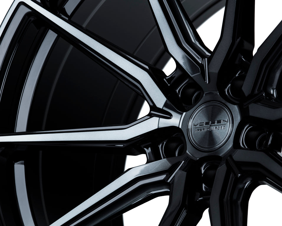 Vossen HF-3 Hybrid Forged Deep Double Tinted Gloss Black Wheel - 5x112 22x10.5 +42