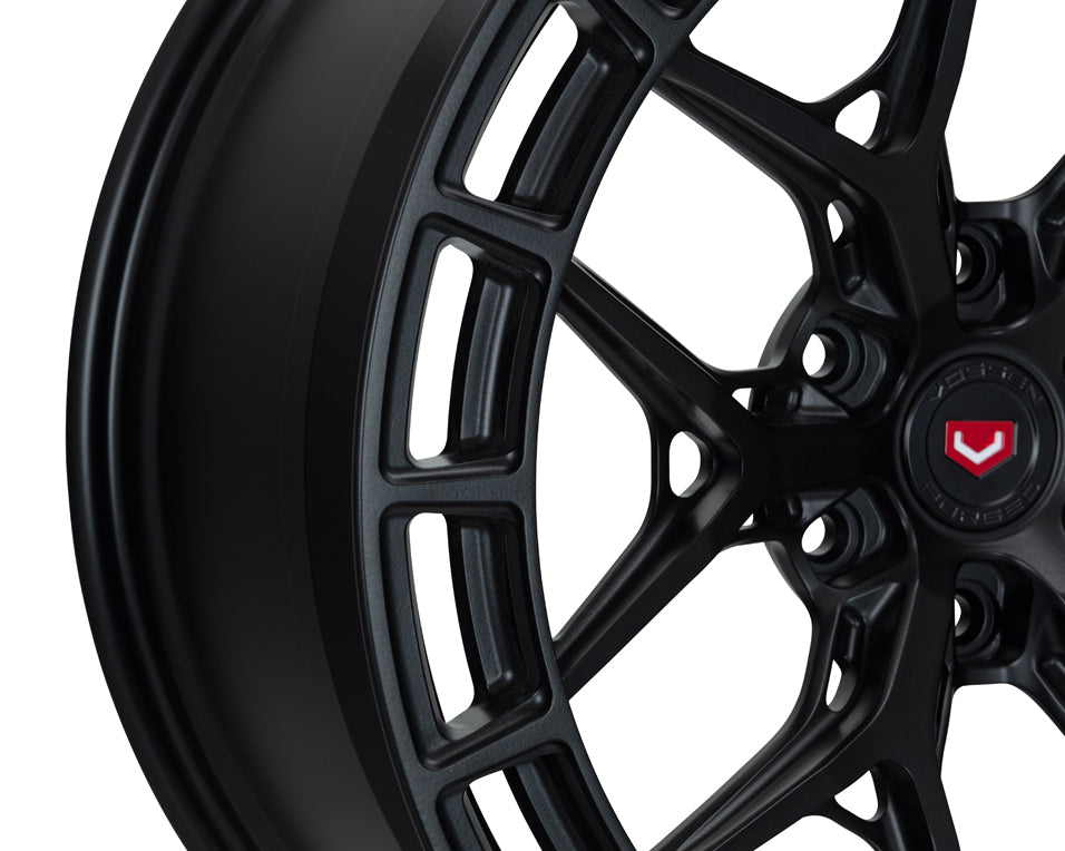 Vossen LC3-01 Forged Deep w/ OEM Cap Satin Black Wheel - 5x112 22x10 +22 - AMG GT Coupe 24+ Front Fitment