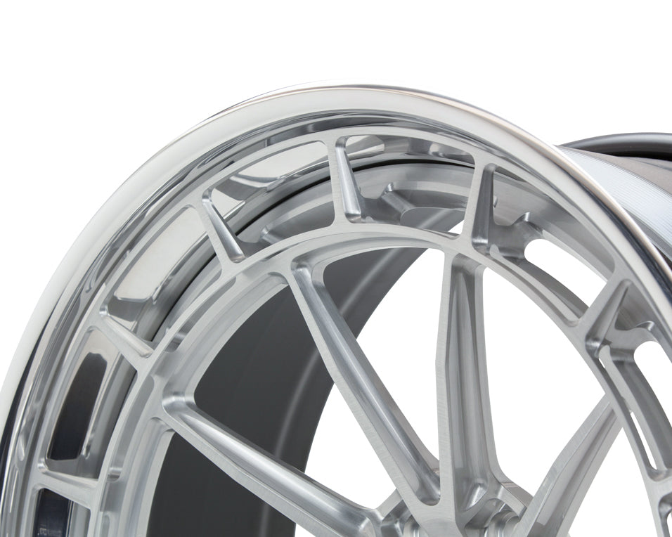 Vossen LC3-04 (3-piece) Forged Brushed Center / Polish Lip Wheel - 5x130 22x9.5 +50 - Bentley Continental Front Fitment