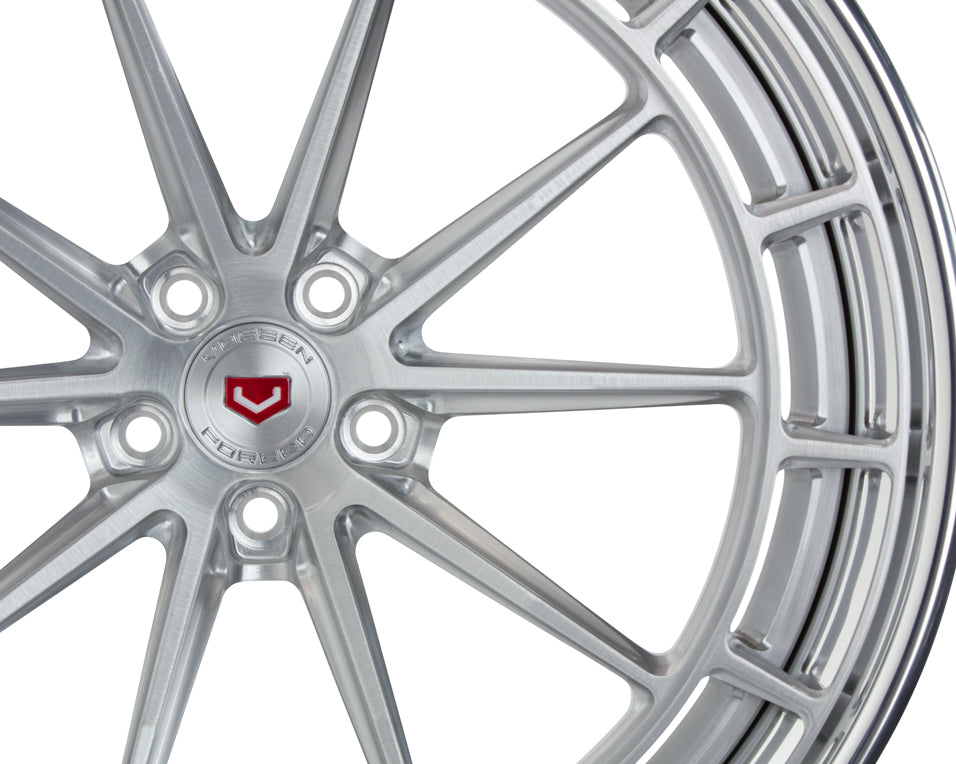 Vossen LC3-04 (3-piece) Forged Brushed Center / Polish Lip Wheel - 5x130 22x9.5 +50 - Bentley Continental Front Fitment