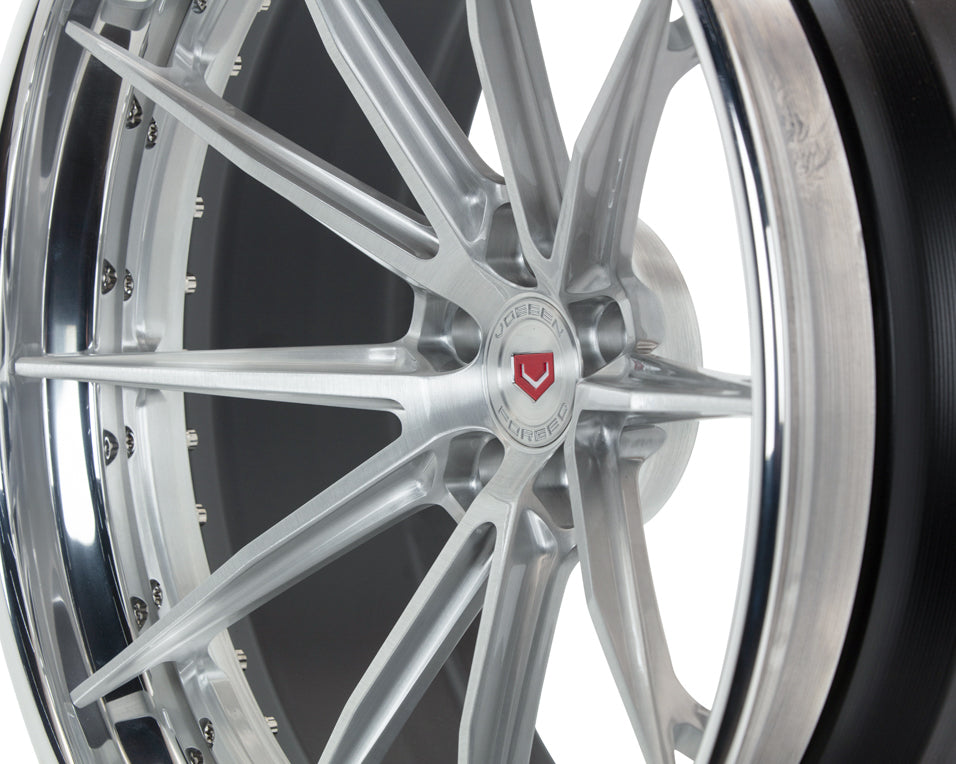 Vossen VPS-1 (3-piece) Forged Gloss Black Center / Gloss Black Lip Wheel w/ OEM Nut - 5x114 24x12.5 - Ferrari Purosangue Rear Fitment