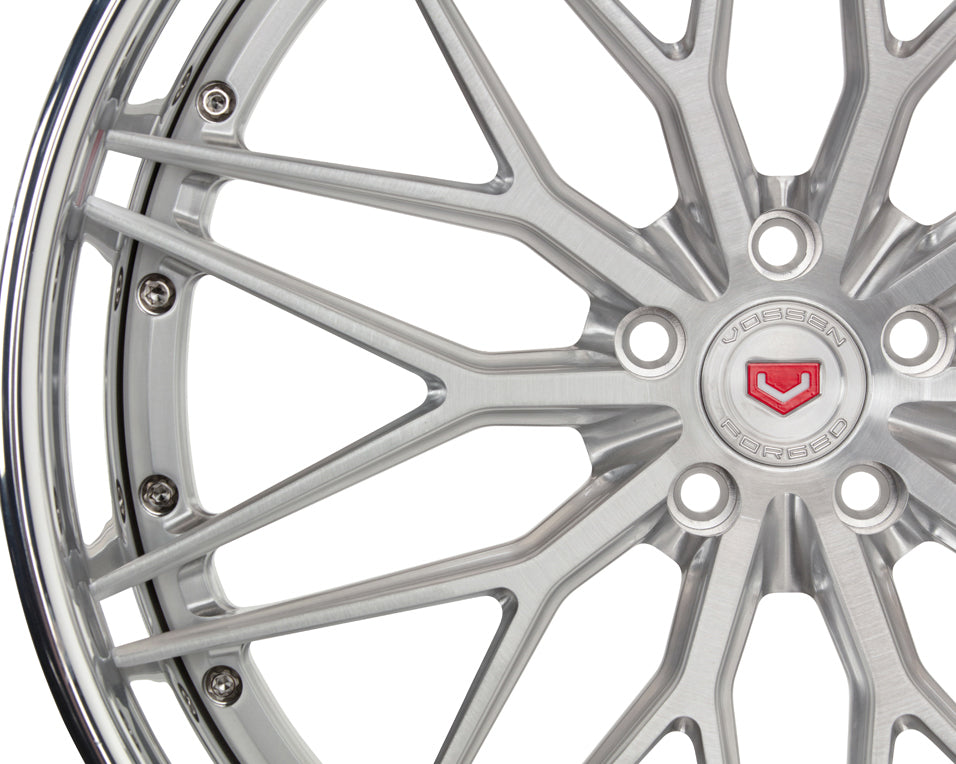 Vossen VPS-4 (3-piece) Forged Brushed Center / Polished Gloss Clear Lip / SB Inner Barrel / Raw Wheel - 20x10