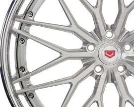 Vossen VPS-4 (3-Piece) Forged Brushed Cntr Polished Lip Raw Hardware Satin Black Wheel - 5x112 20x9 - McLaren 720 Fitment