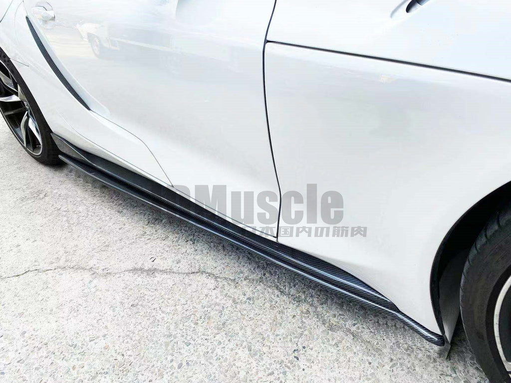 JDMuscle Tanso Carbon Fiber MX Style Side Skirts - Toyota Supra 2020-2025