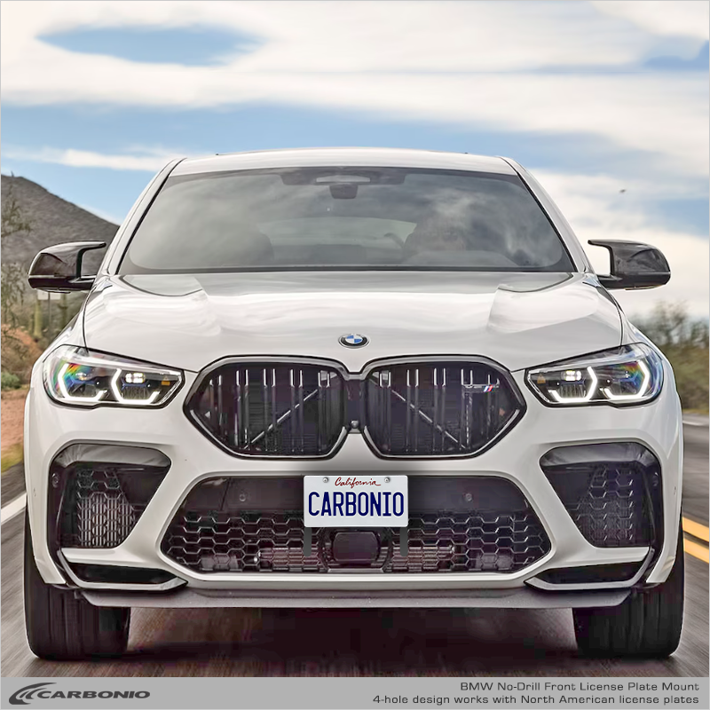 Carbonio No-Drill Front License Plate Mount - BMW X6 M (F16/G06/F96) 2015-2023
