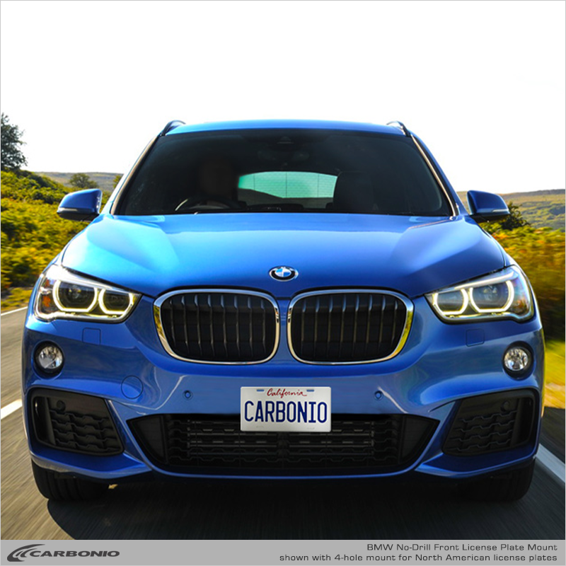 Carbonio No-Drill Front License Plate Mount - BMW X1 (F48/U11) 2015-2026