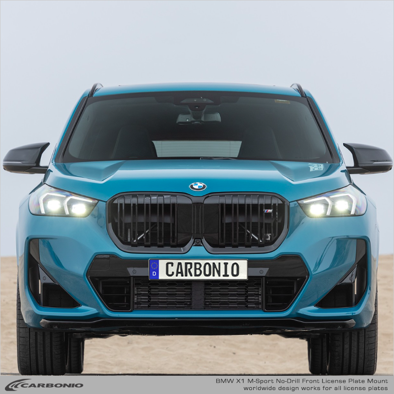 Carbonio No-Drill Front License Plate Mount - BMW X1 (F48/U11) 2015-2026