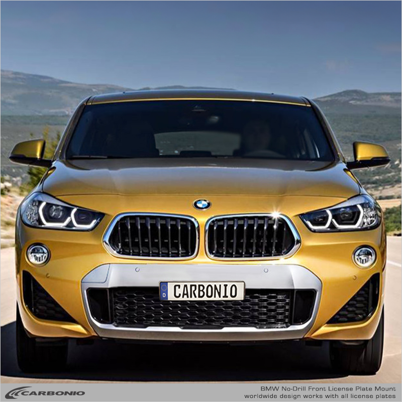 Carbonio No-Drill Front License Plate Mount - BMW X2 (F39/U10) 2017-2026