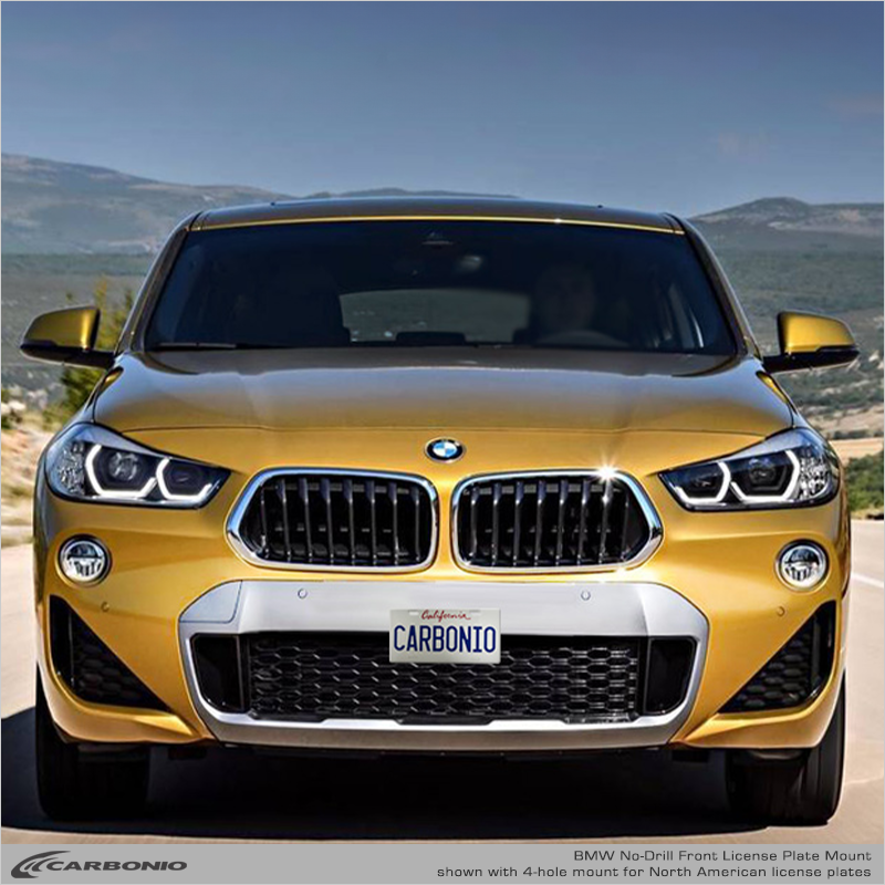 Carbonio No-Drill Front License Plate Mount - BMW X2 (F39/U10) 2017-2026