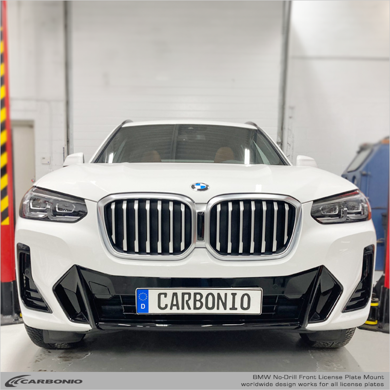 Carbonio No-Drill Front License Plate Mount - BMW X3 (G01 LCI) 2022-2024