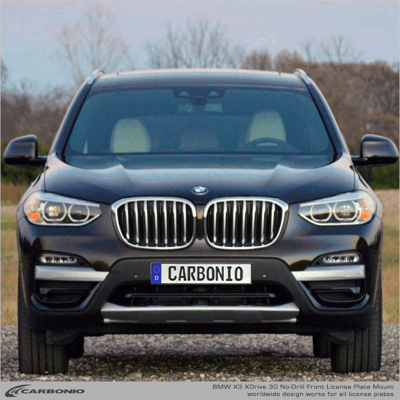 Carbonio No-Drill Front License Plate Mount - BMW X3 (G01) 2018-2021