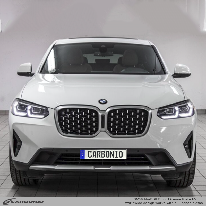 Carbonio No-Drill Front License Plate Mount - BMW X4 (G02 LCI) 2022-2025
