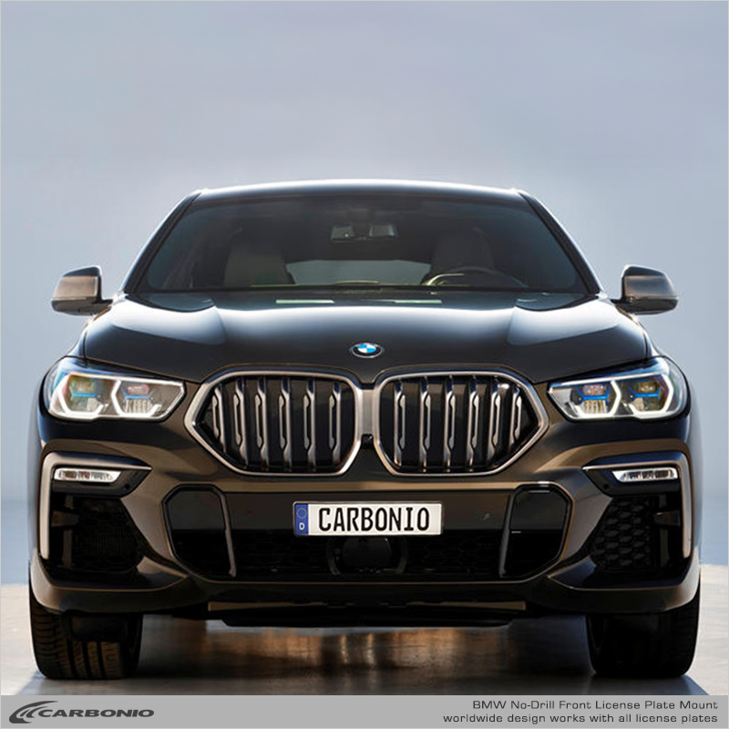 Carbonio No-Drill Front License Plate Mount - BMW X6 (F16/G06) 2015-2023