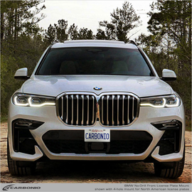 Carbonio No-Drill Front License Plate Mount - BMW X7 (G07) 2010-2022