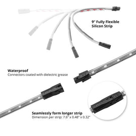 XK Glow Car Interior LED Accent Light Kit | 4 Strip Single Color