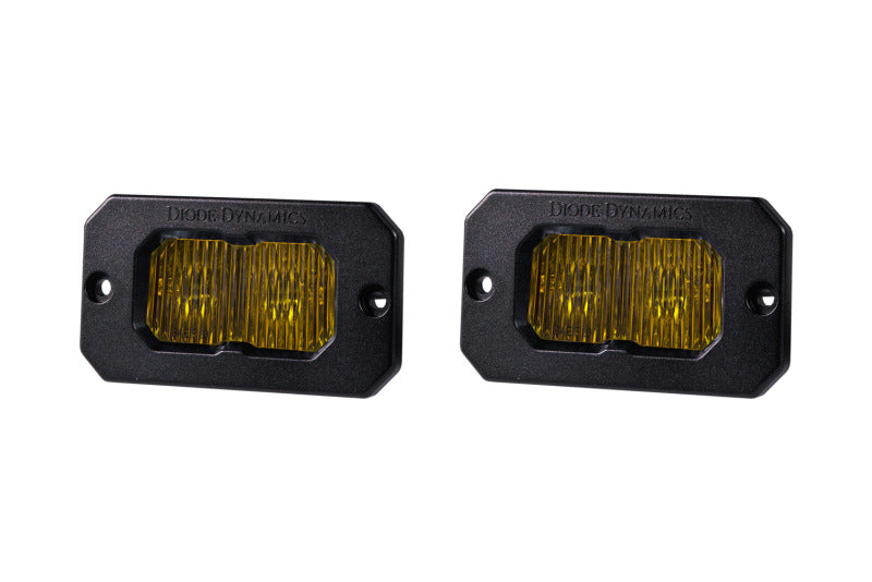 Diode Dynamics C2 1.0 SAE Yellow Fog Sport Flush Mount LED Pod (Pair) - Universal Fitment