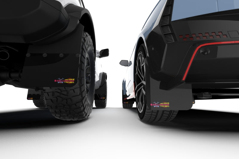 Rally Armor Black Mudflaps w/ BCE Logo - Ford Bronco (w/ Rock Rail & Steel Rear Bumper) 2021-2025