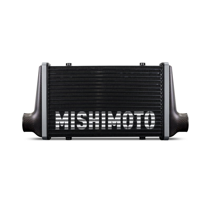 Mishimoto Universal Carbon Fiber Intercooler - Gloss Tanks - 525mm Gold Core - S-Flow - BL V-Band