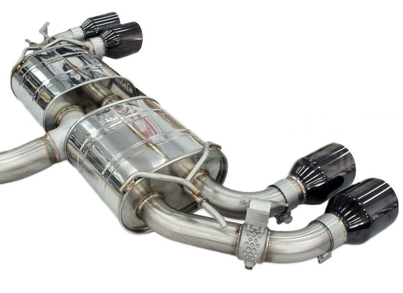 Invidia 2022+ Volkswagen Golf R MK8 76mm R400 Valved Cat Back Exhaust Straight Cut Black Tips
