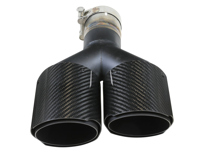 aFe Takeda 2-1/2" 304 Stainless Steel Carbon Fiber Right Exhaust Tip - Universal