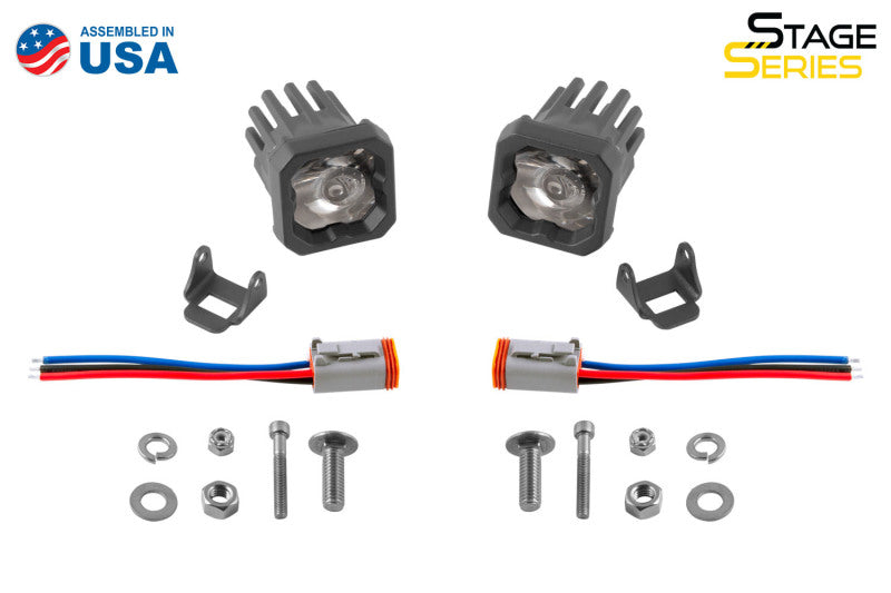 Diode Dynamics SSC1 White Wide Sport RBL LED Pod (Pair) - Universal Fitment