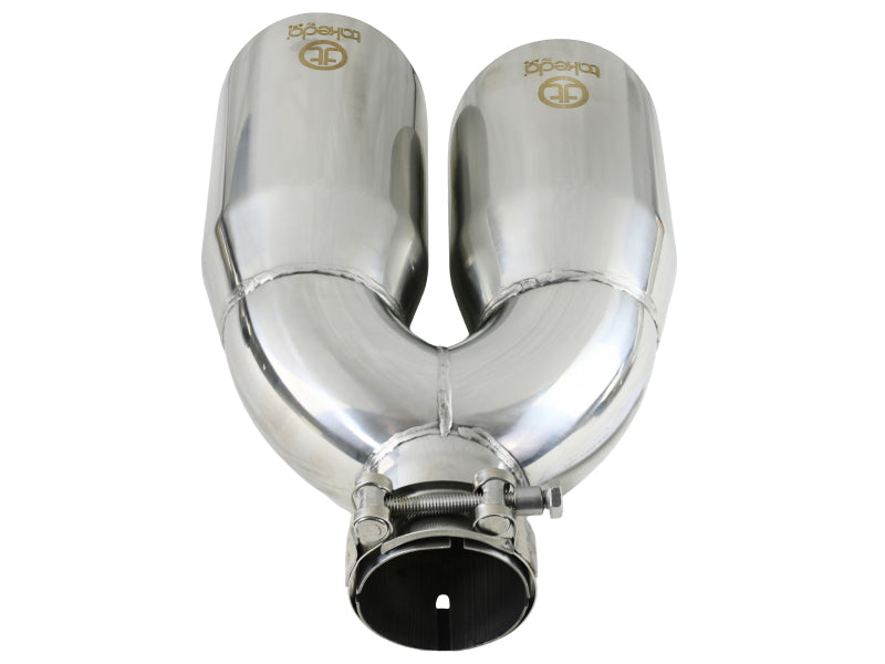 aFe Takeda 2-1/2" 304 Stainless Steel Polished Left Exhaust Tip - Universal