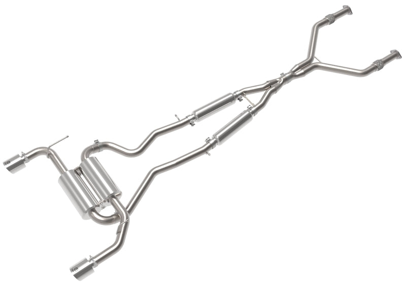 aFe Takeda 2-1/2 IN 304 Stainless Steel Cat-Back Exhaust System w/ Polished Tips - Infiniti Q50 3.7L 2014-2015