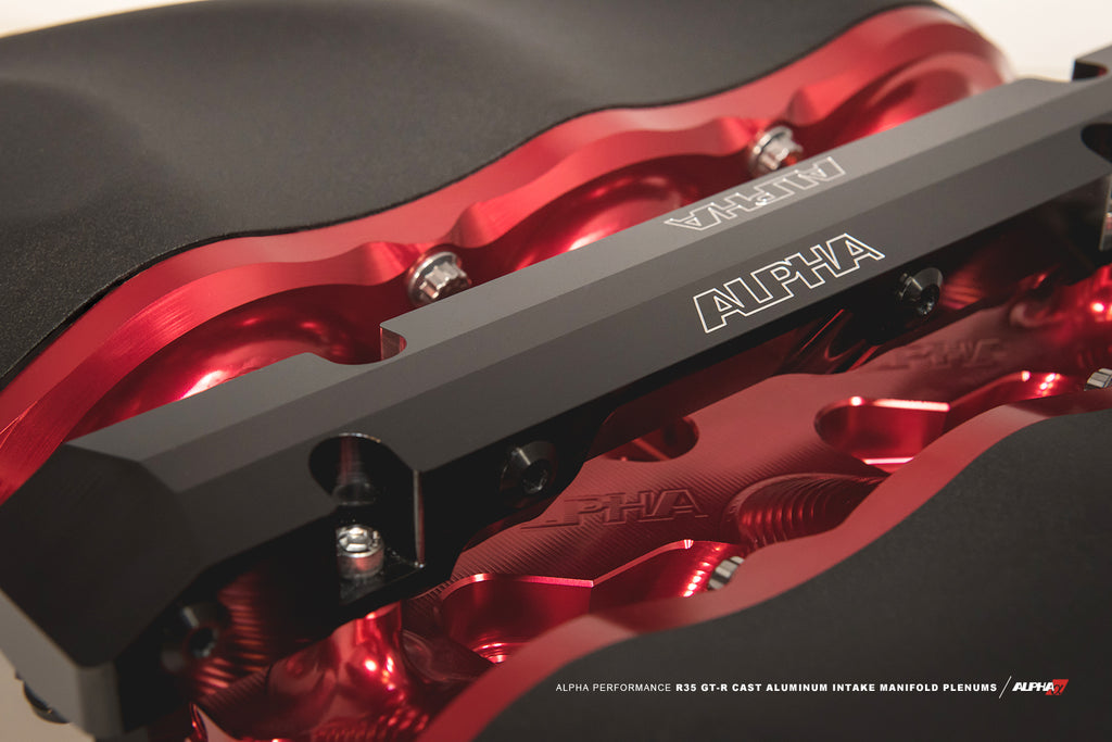 AMS Performance Alpha Cast Plenum/Billet Intake Manifold w/Standard Fuel Rail (Gold) - Nissan GT-R 2009-2021