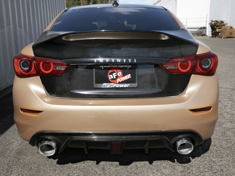 aFe Takeda 2-1/2 IN 304 Stainless Steel Cat-Back Exhaust System w/ Polished Tips - Infiniti Q50 3.7L 2014-2015