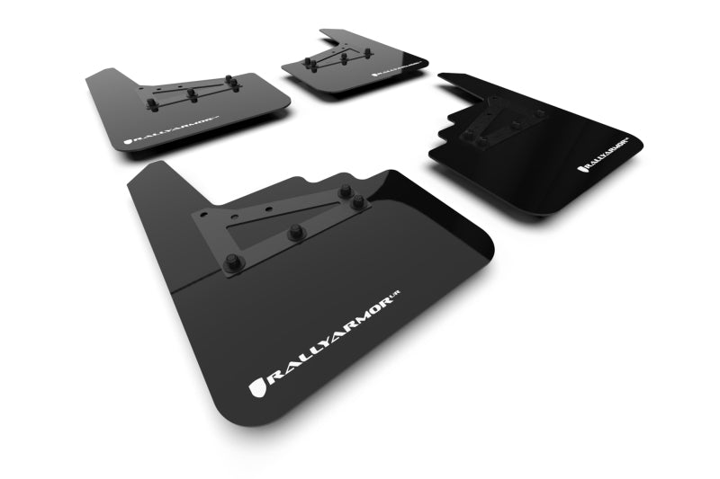 Rally Armor Black UR Mudflaps w/White Logo - Ford F-150 2021-2025