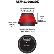 Load image into Gallery viewer, AEM 6 inch x 4 inch DryFlow Tapered Conical Air Filter