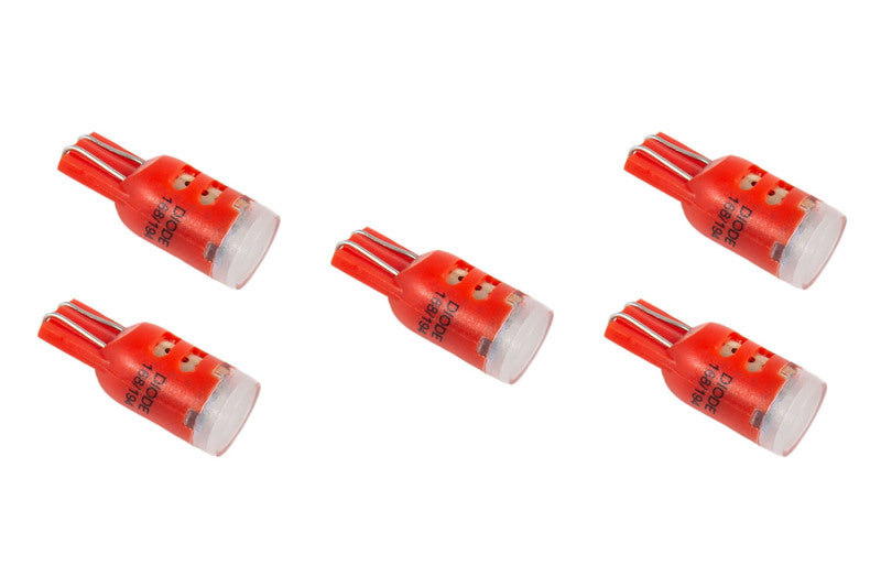 Diode Dynamics 194 LED Bulb HP5 [Red; Set of 5] - Universal