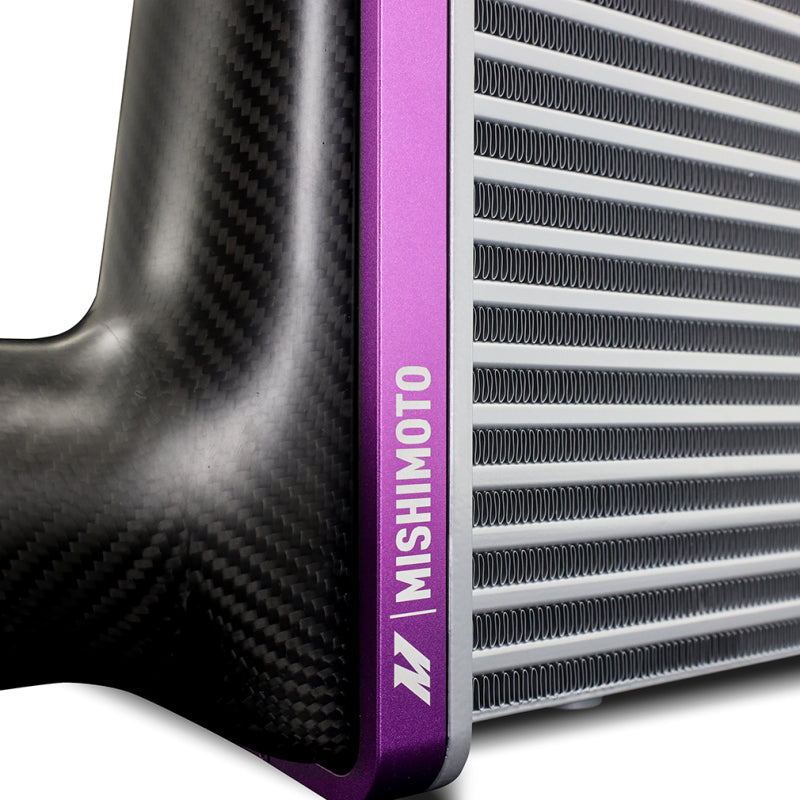 Mishimoto Universal Carbon Fiber Intercooler - Gloss Tanks - 525mm Silver Core - C-Flow - BK V-Band