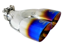 Load image into Gallery viewer, aFe Takeda 2-1/2&quot; 304 Stainless Steel Blue Flame Right Exhaust Tip - Universal