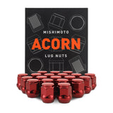 Mishimoto Steel Acorn Lug Nuts M12 x 1.5 - 20pc Set - Red